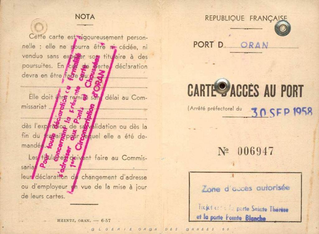 PORT D ORAN CARTE D ACCES VERSO.JPG